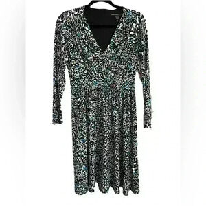 Maggie London Long Sleeve Fit And Flare Dress Size 2 Multicolor